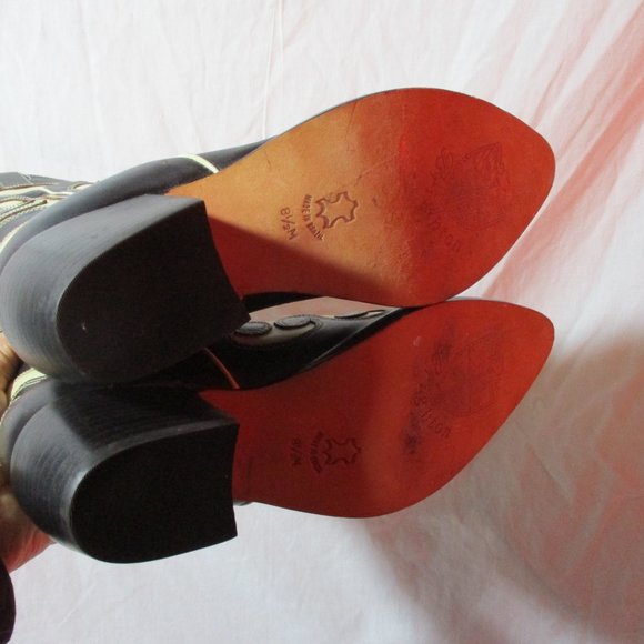 Brighton Black and Cream Heeled Cowboy Boots - Picture 7 of 7